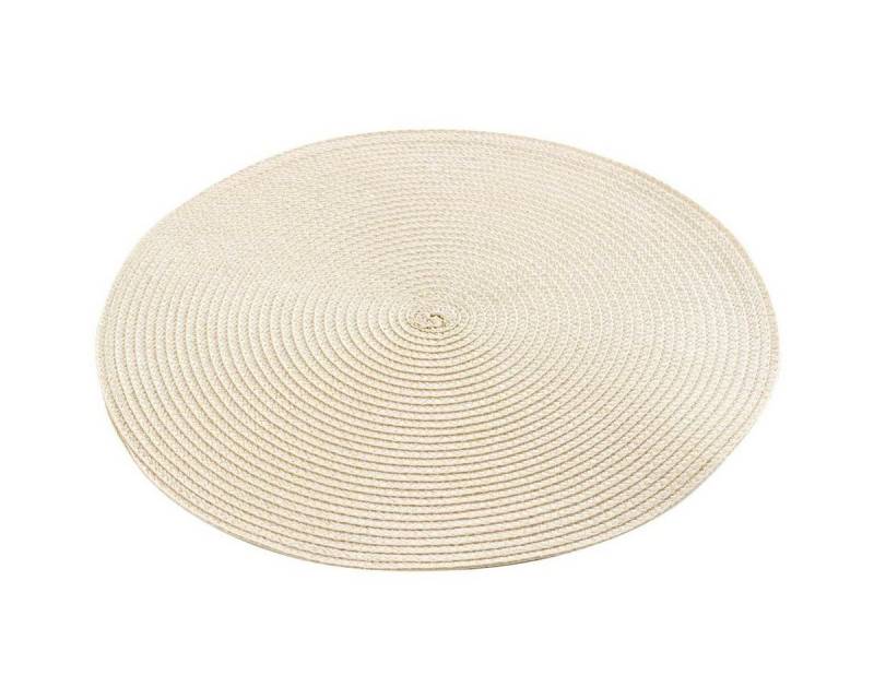 Platzset, rund beige 35 cm Platzteller Unterlage Esstisch 4er Set, Macosa Home, (4-St), abwischbare Tellerunterlagen Tischset von Macosa Home