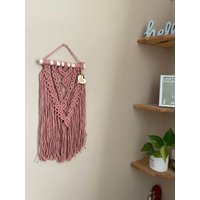 Erröten Rosa Makramee Wandbehang, Boho Wanddekor, Wandteppich, Wohnzimmer Schlafzimmer Wandkunst, Gewebter Wandteppich von MacraMadeWithLoveUK