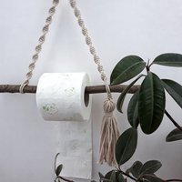 Makramee Rolle Halter Papier Handtuch Seil Toilettenpapier/Doppel Tp Aufhänger Boho Wohnkultur Bad Zubehör Rustikale Wand-Dekor von MacrameDecorStore
