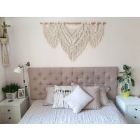 Schlafzimmer Wand Deko Über Dem Bett Extra Große Makramee Wandbehang Eines Boho Stil Queen Kopfteil Rustikal von MacrameWithLoveUA