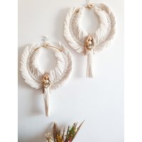Schutzengel Wandbehang, Makramee Engel Wanddekoration, Puppe, Taufgeschenk Für Ein Baby, Weihnachtsengel, Engelpuppen von MacramebyLidia