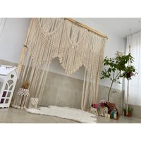 2024 Makramee Vorhang, Handgemachte Hochzeit Hintergrund, Bogen Laube, Wandbehang, Türbehang von Macramefulya