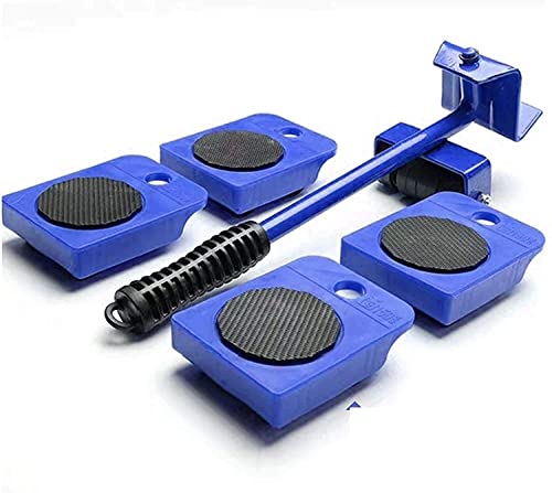 MacroHu Möbelheber Transportroller Set - Schwerlastrollen Zum Verschieben Von Möbeln - Hebewerkzeug Und Umzugshelfer Mit Rollen - Blau von MacroHu