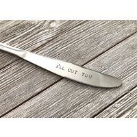Handgestempeltes Messer-Lustiges Geschenk-Ich Schneide Dich von MacyAnneDesigns