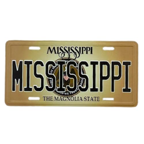 Mad Mags Mini Mississippi Kennzeichenmagnet für Kühlschrank, Sammlerstück, Souvenir-Zubehör, 8,9 x 4,4 cm Mad Mags Mini Mississippi Kennzeichenmagnet für Kühlschrank, Sammlerstück, Souvenir-Zubehör, 8,9 x 4,4 cm von Mad Mags