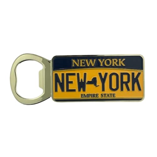 Mad Mags New York Nummernschild Flaschenöffner Magnet, einzigartiges Andenken, Souvenir, Neuheit Geschenk für Männer, 3,8 x 11,4 cm von Mad Mags