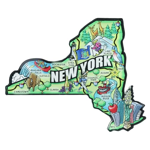 New York State Sehenswürdigkeiten Acryl-Magnet - Reise-Souvenir Andenken von Mad Mags