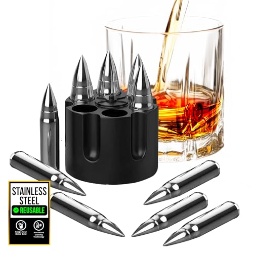 Eiswürfel Patronen, Whiskey Steine Bullets, Eiswürfel aus Edelstahl, Geschenke für Männer, Whiskey Steine Set von Mad Monkey