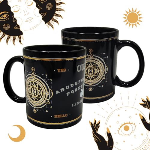 Halloween Tasse - Geister Tasse im Ouija Brett Design - Geist Tasse zur Geisterbeschwörung - 330 ml - Wahrsager Tasse für übernatürliche Botschaften von Mad Monkey