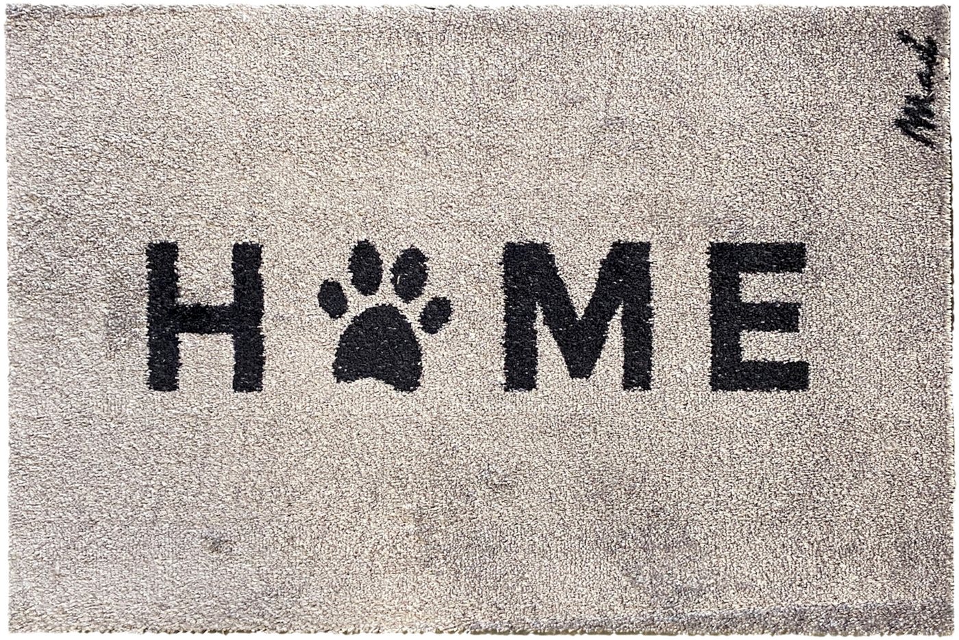 Fußmatte Bryan, Mad about Mats, Türvorleger, Läufer, Indoor, Mit Spruch Home", Hunde, Hundepfote, weich, Grau, waschbar, rutschfest, pflegeleicht, 50 x 75 cm" von Mad about Mats