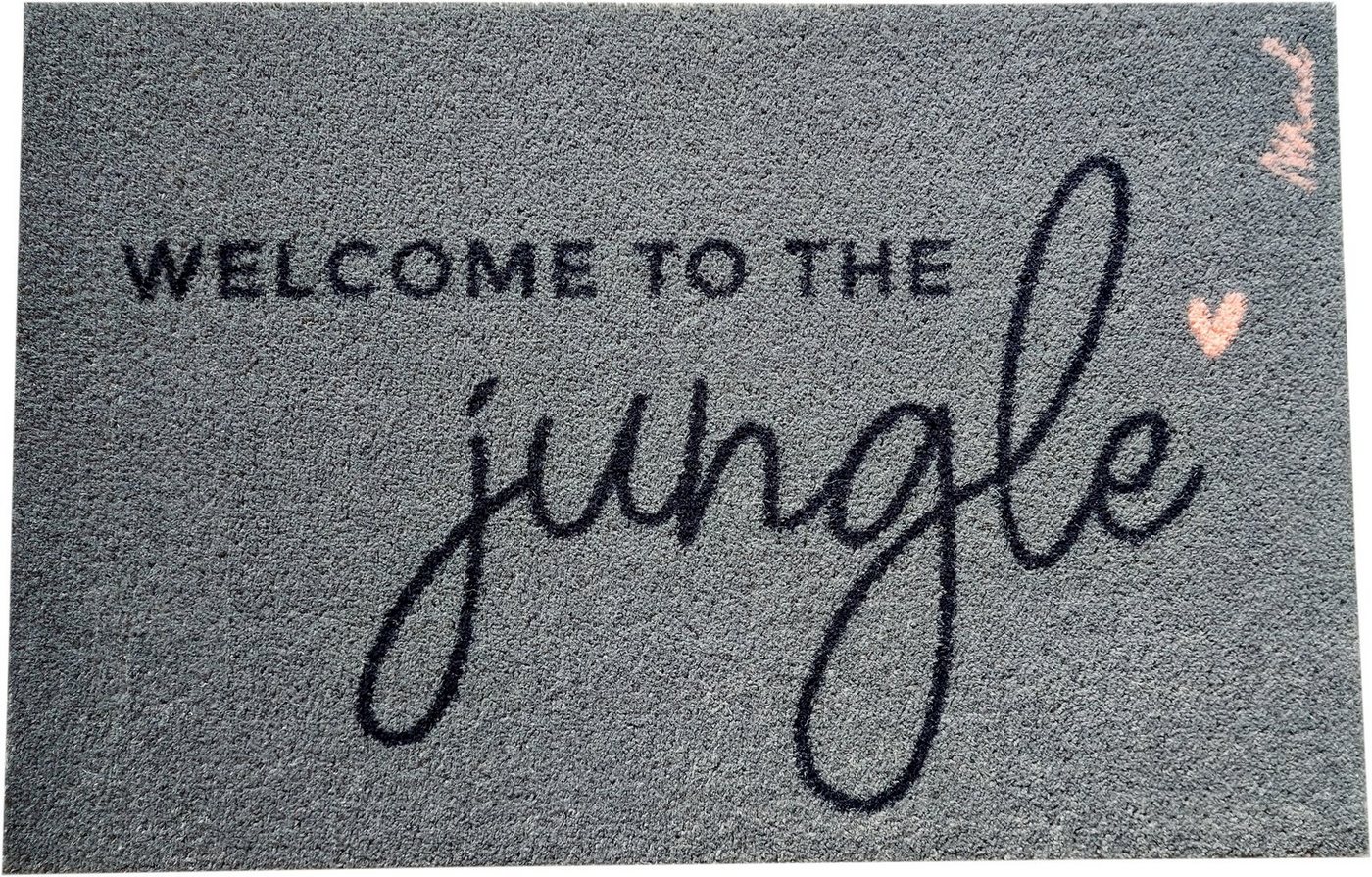 Fußmatte Jojo, Mad about Mats, Türvorleger, Sauberlaufmatte, Hautür, Outdoor, Mit Spruch Welcome to the jungle", Grün, rutschfest, waschbar, robust, 50 x 75 cm" von Mad about Mats