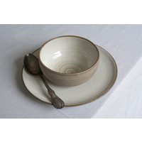 Keramik-Dinner-Set, 2 Stück Set, Platte Und Eine Schüssel von MadAboutPottery