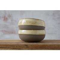 Kleine Keramik Schale, Rustikale Gelbe Minischalen, Dipping Schalen, Prep Kräuter Und Gewürze, Rustikales Serviergeschirr, Töpfergeschirr, Set4 von MadAboutPottery