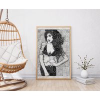 Amy Winehouse Kunstdruck | Doodle Poster Jazz Musik Wandkunst von MadArtStopLDN