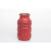 Jahrgang Scheurich Keramik Rote Vase 268-75, Westdeutsche 60Er Jahre, Mid Century Design, Mcm, 1960Er Jahre Wgp Fat Lava von MadMoonVintage