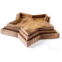 Handgefertigte Weihnachtssternform Verschiedene Größenteller, Die Aus Eiche Gesetzt Werden, Sind Das Beste Für Servieren Von Kleinen Snacks Und von MadWoodHouse