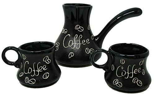 Ukraine Kaffee- und Tassen-Set, Keramik, Grau, 500 und 200 ml von Madacha