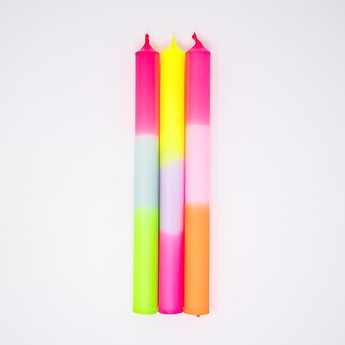 MADAM ERLE | 3er-Set Dipdye Stabkerzen | SOLEY | handgemachte Kerzen extra lang | neon-pastell farbig | bunt | lange Brenndauer| Dekokerzen MADAM ERLE | 3er-Set Dipdye Stabkerzen | SOLEY | handgemachte Kerzen extra lang | neon-pastell farbig | bunt | lange Brenndauer| Dekokerzen von Madam ERLE