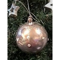 Alternativer Weihnachtsschmuck, Mendhi Design, Henna Christbaumschmuck. Unikat, Graue Perle, Baumschmuck von MadameMagpieByBea