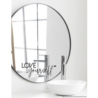 Spruch Aufkleber Für Spiegel Wand Badezimmer "Love Yourself" 33 - Verschiedene Größen Und Farben von MadamePlott