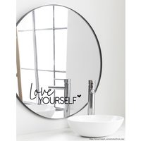 Spruch Aufkleber Für Spiegel Wand Badezimmer "Love Yourself" 34 - Verschiedene Größen Und Farben von MadamePlott