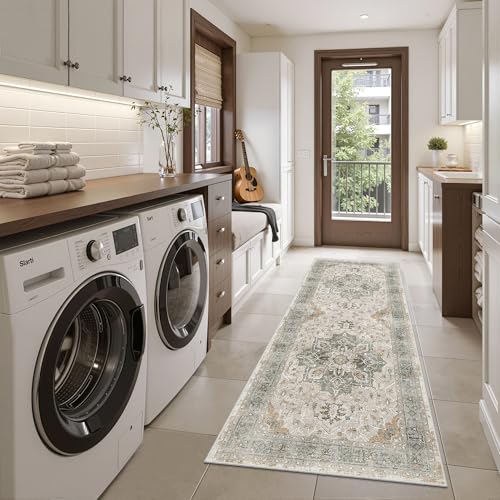 Madane Waschbarer Läufer, Teppichläufer für Flur, 1,8 m, rutschfest, Vintage-Küchenläufer, ultradünn, Badezimmerläufer, Teppich, Waschküche, Schlafzimmer, 6 x 180 cm, Helltaupe Braun Madane Waschbarer Läufer, Teppichläufer für Flur, 1,8 m, rutschfest, Vintage-Küchenläufer, ultradünn, Badezimmerläufer, Teppich, Waschküche, Schlafzimmer, 6 x 180 cm, Helltaupe Braun von Madane