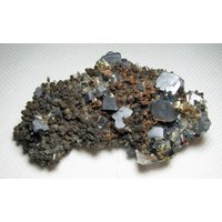 Attraktive Kombination Von Galena Mit Siderit Und Quarz, Madan, Bulgarien, Natur Kristall, Top Zustand, N2276 von Madanminerals