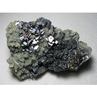 Große Skelett Galena Mit Sphalerit Auf Grünquarz Chlorit Inklusive, Bulgarien, Natürlicher Kristall, Top Zustand, N2847 von Madanminerals