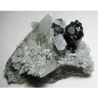 Nach Oben Beeindruckender Sphalerit /Cleophane/ Mit Galena Auf Quarz, Madan, Bulgarien, Top Zustand, Geschenk, Museumsstück, N2627 von Madanminerals