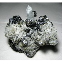 Nach Oben Exzellenter Sphalerit /Cleophane/ Mit Chalcopyrit Und Galena Auf Quarz, Madan, Bulgarien, Mineral, Naturkristall, N3203 von Madanminerals