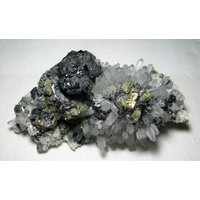 Nach Oben Exzellentes Stück Sphalerit Mit Chalcopyrit, Galena Und Quarz, Madan, Bulgarien, Mineral, Natürlicher Kristall, Top Zustand, N1906 von Madanminerals