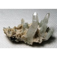 Natürlicher Quarz Mit Chlorit Auf Calcit Aus Der Berühmten Mine Vom 9. September, Bulgarien, Mineral, Natural Crystal, N2547 von Madanminerals