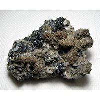 Sehr Seltener Und Interessanter Sphalerit Mit Oxidiertem Rhodochrosit Mikrokristallquarz, Madan, Bulgarien, Naturkristall, N3045 von Madanminerals