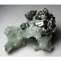 Toller Doppelseitiger Pyrit Auf Grünquarz Mit Chlorit Inklusive, Bulgarien, Kristall, Geschenk, N2668 von Madanminerals