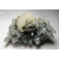 Unglaublich Fluoreszierender Calcit Auf Quarz, Madan, Bulgarien, Uv-Reaktiver Kristall, Seltener Wohnkultur, Energiekristall, Cluster, N2259 von Madanminerals