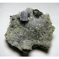 Wunderschöne Galena Mit Mikrokristallen Pyrit Auf Quarz, Madan, Bulgarien, Mineral, Natürliche Kristall, Top Zustand, N2015 von Madanminerals