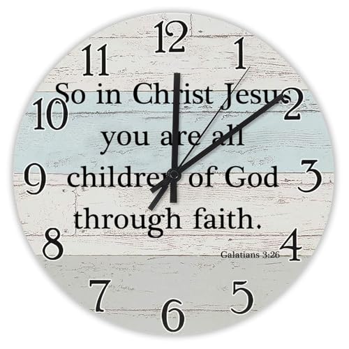 Madcolitote 25,4 cm große Wanduhr mit Bibelvers Schrift runde Wanduhren So in Christ Jesus You Are All Children Jesus Zitat Religiöses christliches neues Zuhause Geschenk Thanksgiving für Sie Madcolitote 25,4 cm große Wanduhr mit Bibelvers Schrift runde Wanduhren So in Christ Jesus You Are All Children Jesus Zitat Religiöses christliches neues Zuhause Geschenk Thanksgiving für Sie von Madcolitote