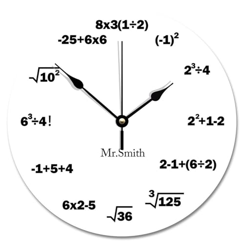 Madcolitote Wanduhr, Shabby-Chic-Stil, Holzmaserung, rissig, lustig, Mathematik, Gleichungen und Notationen, Dekoration, Ruhestand, Wohnzimmer, Dekoration, Geschenk für Mann, Frau, Freund, 25,4 cm Madcolitote Wanduhr, Shabby-Chic-Stil, Holzmaserung, rissig, lustig, Mathematik, Gleichungen und Notationen, Dekoration, Ruhestand, Wohnzimmer, Dekoration, Geschenk für Mann, Frau, Freund, 25,4 cm von Madcolitote