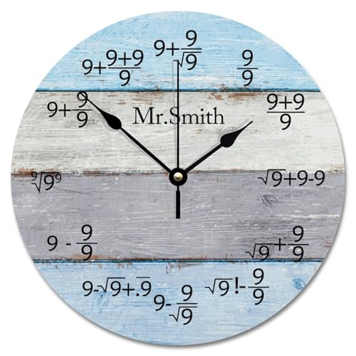Madcolitote Wanduhr, Shabby-Chic-Stil, verwitterte Scheune, Holzmaserung, die neun Mathematik, 30,5 cm, große Wanduhren, batteriebetrieben, für Wohnzimmer, Schlafzimmer, Büro Madcolitote Wanduhr, Shabby-Chic-Stil, verwitterte Scheune, Holzmaserung, die neun Mathematik, 30,5 cm, große Wanduhren, batteriebetrieben, für Wohnzimmer, Schlafzimmer, Büro von Madcolitote
