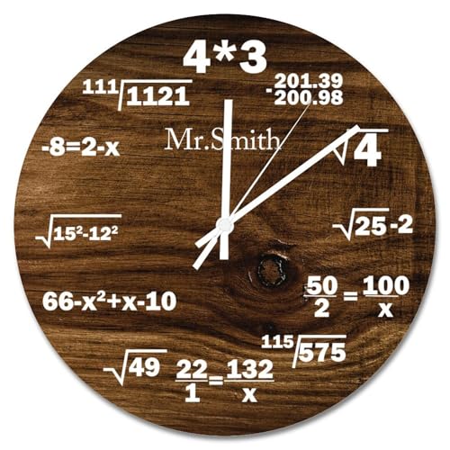Madcolitote Wanduhr mit Mathematik-Gleichungen und Notationen, lustig, mathematisch, verwittert, Scheunenholz, große Wanduhren, batteriebetrieben, 38,1 cm, Bauernhaus, Heimdekoration für Wohnzimmer Madcolitote Wanduhr mit Mathematik-Gleichungen und Notationen, lustig, mathematisch, verwittert, Scheunenholz, große Wanduhren, batteriebetrieben, 38,1 cm, Bauernhaus, Heimdekoration für Wohnzimmer von Madcolitote
