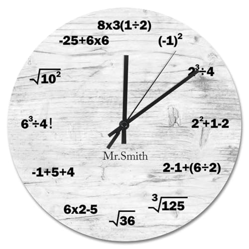 Madcolitote Wanduhr mit Mathematikgleichungen und Notationen, lustige Mathematiktafeln, Holzmaserung, große Wanduhren, batteriebetrieben, 38,1 cm, Bauernhaus-Wanddekoration für Küche, Wohnzimmer Madcolitote Wanduhr mit Mathematikgleichungen und Notationen, lustige Mathematiktafeln, Holzmaserung, große Wanduhren, batteriebetrieben, 38,1 cm, Bauernhaus-Wanddekoration für Küche, Wohnzimmer von Madcolitote