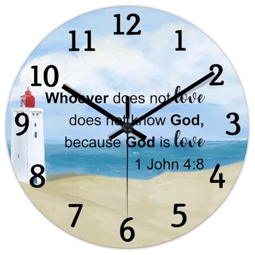 Madcolitote Whoever Does Not Love Does Not Know God 1 John 4:8 Wanduhr Bibelvers Große Holz-Wanduhren 25,4 cm Bauernhaus Christliche Wanddekoration für Küche Schlafzimmer Wohnzimmer Büro Madcolitote Whoever Does Not Love Does Not Know God 1 John 4:8 Wanduhr Bibelvers Große Holz-Wanduhren 25,4 cm Bauernhaus Christliche Wanddekoration für Küche Schlafzimmer Wohnzimmer Büro von Madcolitote