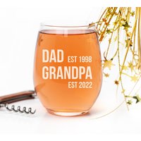 Schwangerschaft Ankündigung Großeltern Weinglas, Offenbaren, Opa, Geschenk Für Opa Est Glas, Baby Reveal Ideen von MaddieandCoGifts