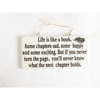 Das Leben Ist Wie Ein Buch Inspirierendes Zitat Wandtafel Bevollmächtigtes Zeichen Achtsamkeit Wohnkultur Sinnvolles Geschenk Für Familie Freunde von MaddisonGifts