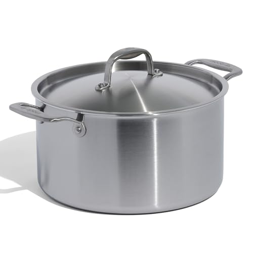 Made In Cookware – 7,57 l Suppentopf aus Edelstahl mit Deckel – 5-lagige Edelstahlbeschichtung – Professionelles Kochgeschirr – Hergestellt in Italien – Induktionskompatibel von Made In