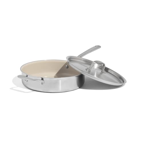 Made In Cookware Sautépfanne aus Keramik, antihaftbeschichtet, mit Deckel, 5-lagig, mit Edelstahl, mit kühlbleibendem Griff, professionelles Kochgeschirr, hergestellt in Italien, Induktionsgeeignet Made In Cookware Sautépfanne aus Keramik, antihaftbeschichtet, mit Deckel, 5-lagig, mit Edelstahl, mit kühlbleibendem Griff, professionelles Kochgeschirr, hergestellt in Italien, Induktionsgeeignet von Made In