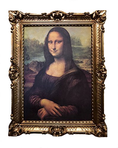 Made in Italy Mona Lisa Bild mit Barock Rahmen Wandbild von Leonardo da Vinci 70x90cm Kunstdrucke Gemälde Retro Repro Antik für Home Büro Praxis Café 58B von Made in Italy