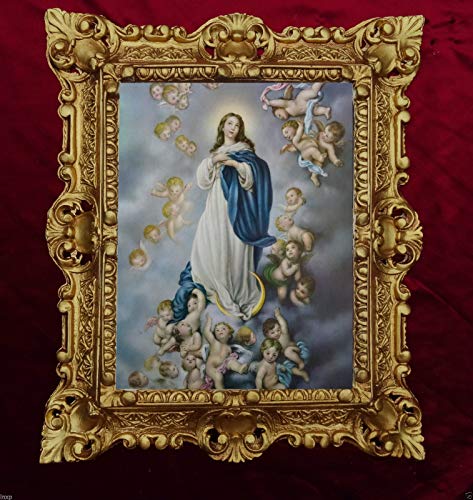 Selige Jungfrau Maria die Unbefleckte Empfängnis Madonna Bild Gemälde 45x38cm HEILIGE BILDER 48B von Made in Italy