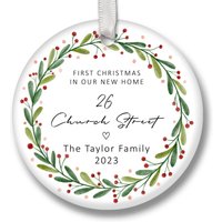 Erstes Zuhause Personalisiertes Ornament | Weihnachtsgeschenk Christbaumkugel 2023 Neues Geschenk Weihnachtsornament von Made2PerfectionShop