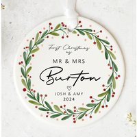 Mr & Mrs Ornament Verziert | Neu Mi Geschenk Weihnachtskugel New Paar |Christbaumschmuck Freund Geschenke Hochzeitsgeschenk von Made2PerfectionShop